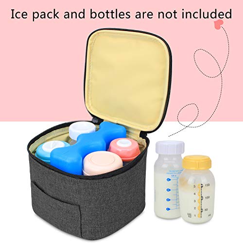 Чанта за молокоотсоса Luxja с кожени дръжки и чанта-хладилник за кърма (с капацитет четири бутилки за кърма на 5 унция)