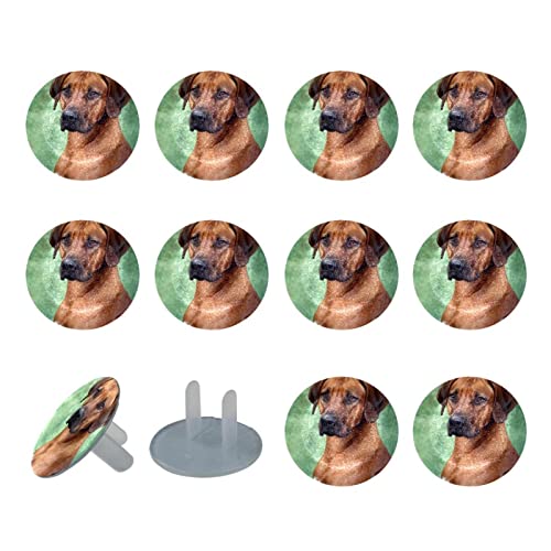 Капачки за ключове 24 Бр., Защита за контакти за кучета Порода Родезийски Риджбек, Кръгли Пластмасови Капачки с 2 Клипса за електрически