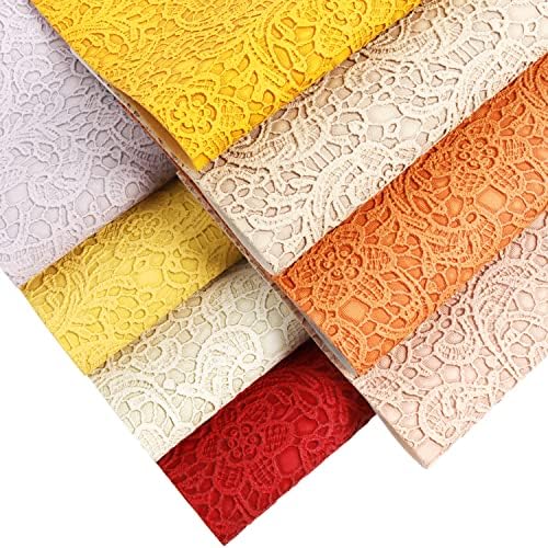 Кърпи от изкуствена кожа с релефни ZAIONE: Обикновена Кожени Кърпи с цветя текстура, 8 бр./компл., 8x12 См, формат А4, Смесени Пакетче, Ретро