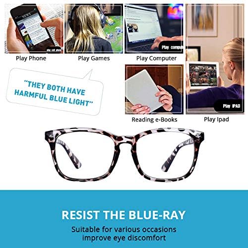 Очила WISTON, Блокиране на Синята светлина, За четене на компютър/Игри/телевизор/ Телефон, Очила за Жени, Мъже, Срещу умората на очите