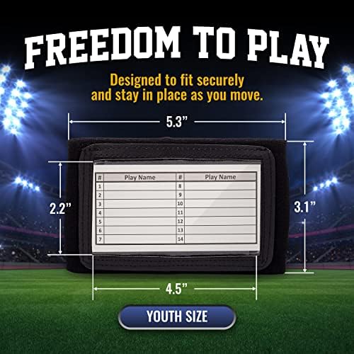 Игри гривна за квотербека GSM Brands (QB) - Младежки размер - Pro Football Armband Playbook - 10 x (черен)
