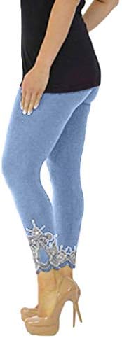 SSDXY 7/8 Гамаши за Жени с Висока Талия и Графичен Дизайн, Стегнати Спортни Панталони за Йога, Спортни Скъсяване на Панталони Обикновен