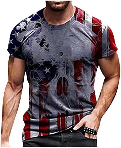 WENKOMG1, Мъжки Топ с принтом Звезди и райета, Риза с Американския Флаг, Тениска на Деня на Независимостта на САЩ, на 4 юли, Тениска