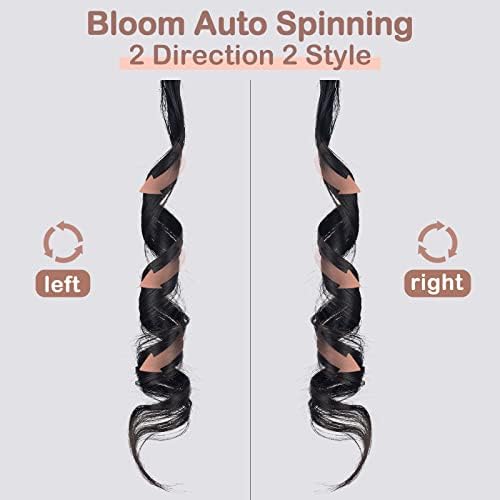 PRIZM Bloom Автоматична Плойка маша за коса със защита от изгаряния, За начинаещи, Въртяща се на 360 ° Плойка маша за коса,