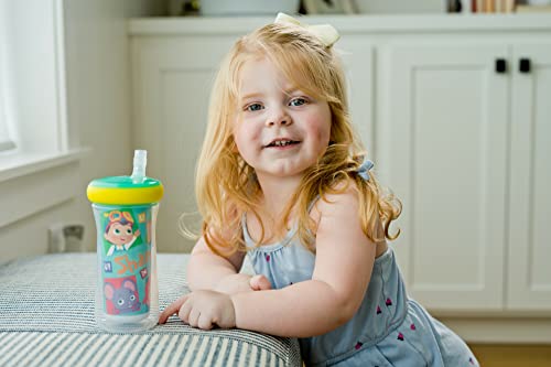 Изолирана сламени чаши The First Years Cocomelon - Силиконова Сламка чаши за деца - Бебешки бутилки за вода, на възраст от 24 месеца