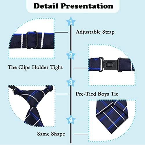 Училищните Вратовръзки Mantieqingway за момчета/Деца, Предварително обвързани Регулируеми Вратовръзки за момчета, Вратовръзка за Бала