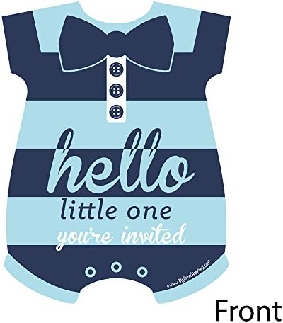 Здравей, Скъпа - Покани за попълване на сини и тъмно сини униформи - Покани Картички в детски душ за момчета в Пликове - Комплект от