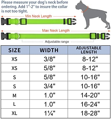 Светлоотразителни Регулируеми маншети Taglory за Кученца, кучета Малки и средни по размер, с Тънка найлонова Тесьма и быстросъемная
