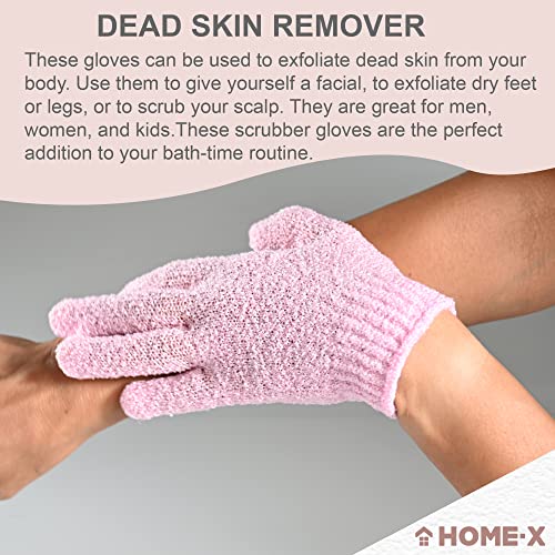 НАЧАЛО-X Ексфолиращи Ръкавици за душата, Скрубери за премахване на мъртвата кожа, Ръкавица за ексфолиране на тялото във вана или Душ, Комплект