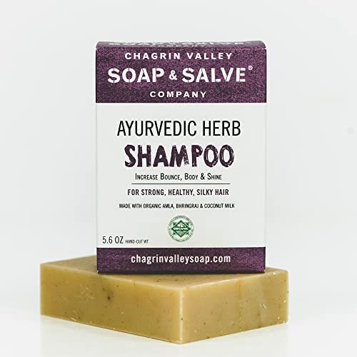 Сапун и балсам от органичен натурален шампоан Chagrin Valley Soap & Salve - Аюрведа билки за Насърчаване на изтъняване, тусклости, чупливост