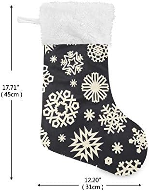 Коледни Чорапи ALAZA, Коледни Снежинки, Класически Персонализирани Големи Чулочные Украса за Семейни Тържества, декорация за Партита,