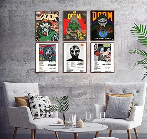 Плакат JOKIMAL Mf Doom Комплект от 6 Плакати на платно за Печат върху платно Стенно Изкуство, Подписани Limit Плакати, Корици