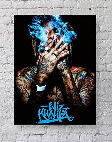 Плакат LLp Wiz Khalifa Стандартен размер | 18 инча до 24 инча | Печат Плакат на Wiz Khalifa Smoke На стената