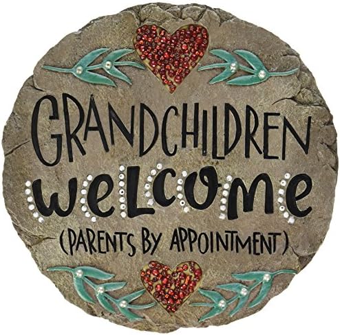 Камък за градината Carson Home Accents Beadworks Поздрав внуци, Смола (10154)