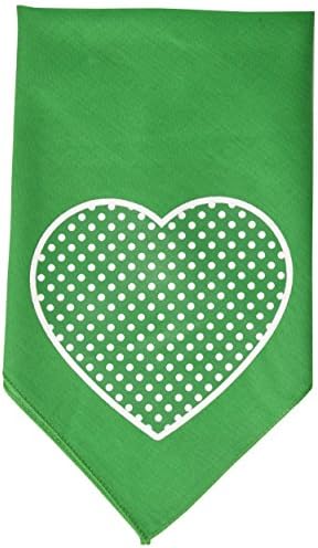 Mirage Pet Products Зелена Забрадка, с Трафаретным принтом във формата на Сърце в швейцарската точка за домашни любимци, Голяма,