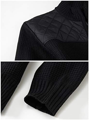 Мъжки Вязаный пуловер-жилетка с цип обичайното намаляване на Gioberti с Мека подплата фланела от матова тъкан