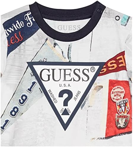GUESS baby-Трикотажная тениска с логото на Органичен Памук за момчета и френски Хавлиени шорти