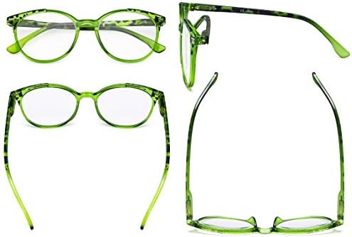 BFOCO 4 Двойки от Големи Очила за Четене Кръгли Ридеры за Жените За Четене