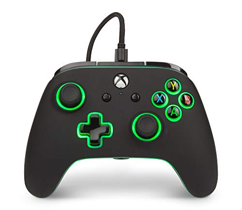 Жичен контролер PowerA Spectra с подобрена подсветка за Xbox One, геймпада, видео игри, гейминг контролер, работи с Xbox Series X|S