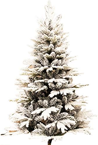 ZPEE Бяла Коледно дърво, PVC Гола коледна Елха, Изкуствен Сняг Стекается Навесная Борова Елха Без задно осветяване с Метална