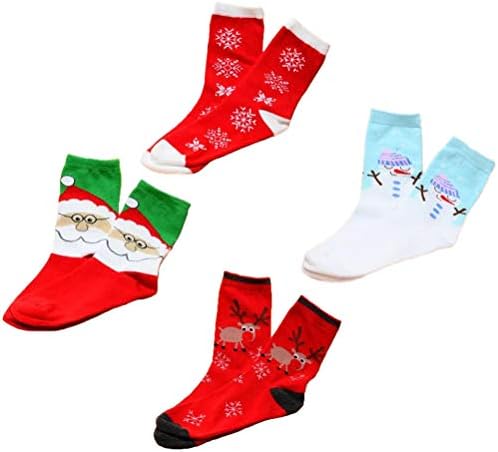 Коледни Чорапи GALPADA, 4 Двойки Коледни Женски Чорапи, Чорапи със Средна дължина, Зимни Чорапи с Анимационни Модел
