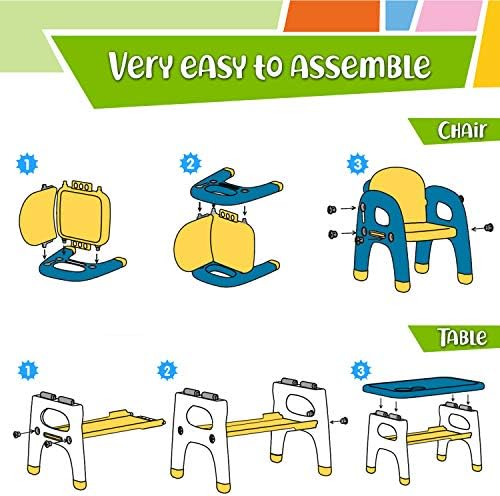 Набор от детски маси и столове TinyGeeks Безопасен за децата - Новост 2023 г. - Детска маса за класове - идеален за рисуване - Издръжлив