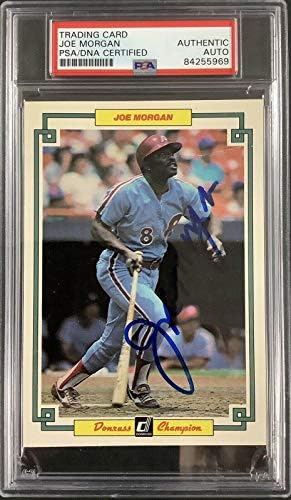 Джо Морган подписа Картичка с автограф Гранд Шампион 1984 Donruss 44 HOF PSA/ DNA 2 - Бейзболни картички с автограф