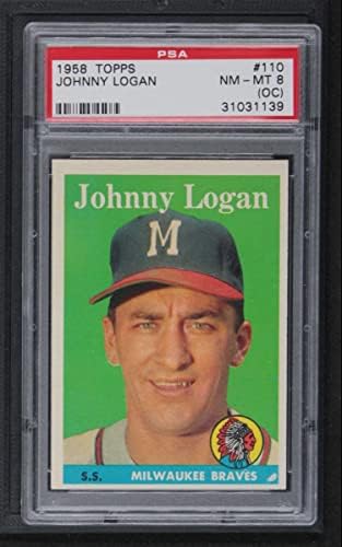 1958 Topps 110 Джони Логан Милуоки Брейвз (Бейзболна картичка) PSA PSA 6.00 Брейвз