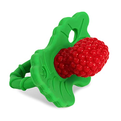 Силиконовата детска играчка-прорезыватель RaZbaby RaZberry - Бучки плодове Успокояват възпалените венци на кърмачета - Играчка за никнене