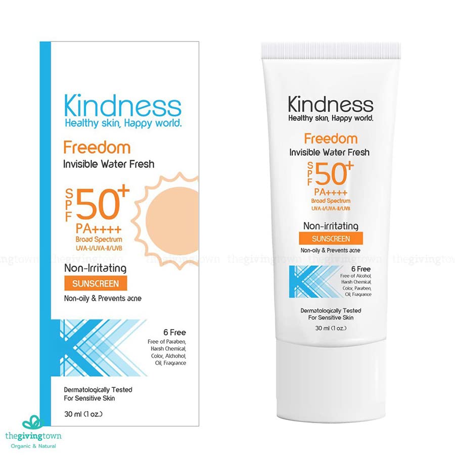 Kindness Freedom Невидим Воден слънцезащитен крем SPF50 + PA + +++ Лек и удобен експрес-набор от DHL 30 мл 8 бр B770 От Thaigiftshop [Получите