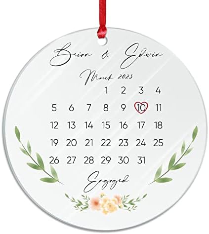 Коледен Подарък За Спомен от Първата Ангажимента, Брак, Календар с Конкретна Дата, Прозрачен Кръгла Акриловом Рождественском