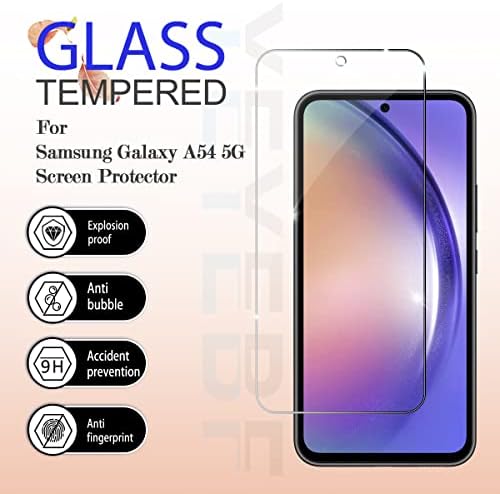 Защитно фолио за екрана YEYEBF Galaxy A54 5G, [2] Защитен слой от закалено стъкло с висока разделителна способност [3D Touch]