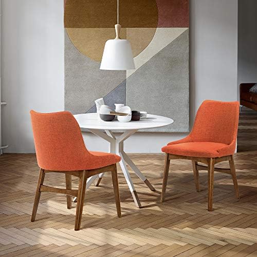 Трапезни столове Kati Living Azalea от плат и дърво - Комплект от 2, 19 SH, оранжево / вкусен