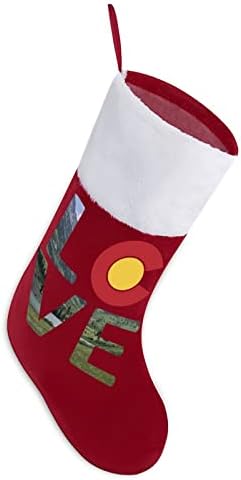 Любовта Колорадо Коледен Отглеждане Окачени Чорапи С Принтом Коледно Дърво Украса За Камината