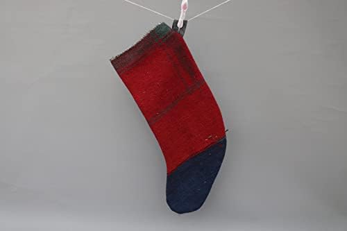 Коледен Отглеждане подарък за ВЪЗГЛАВНИЦА SARIKAYA, Червени Чорапи, Коледни Чорапи на Райета, Отглеждане Kilim, Отглеждане на