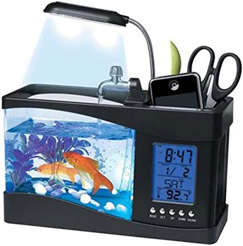 ATC® Mini USB с LCD Лампа Настолен Аквариум за риби с Led Часовник
