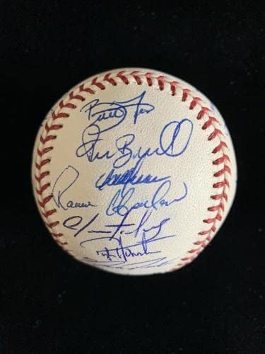 2003 Отбор Филаделфия Филис Подписа бейзболен договор MLB от 28 мача с Том Барреллом - Бейзболни топки с автографи