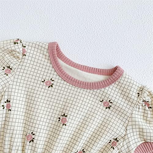 Xbgqasu / Комплект дрехи за Новородени Момчета и Момичета, Къси Карирани гащеризон в стил Мозайка с цветен модел и повязками на