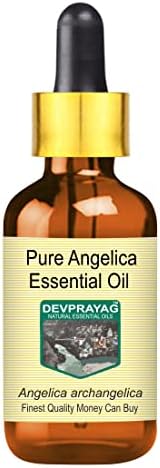 Devprayag Чисто Етерично масло ангелики (Angelica archangelica) със Стъклен капкомер, Дистиллированное пара, 50 мл (1,69 унция)