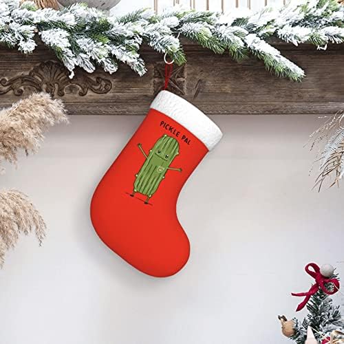 Yoigng Pickle Pal Коледен Отглеждане На Коледни Чорапи, Класически Празнична Украса Окачен Чорап За Камина
