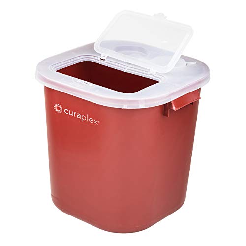 Контейнер за остри предмети Curaplex с панти капак, червено, 4 литра