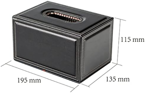 N/A Черната Правоъгълна кутия за салфетки среден размер, Кожена кутия за салфетки за домашен интериор, без пръстен (Цвят: