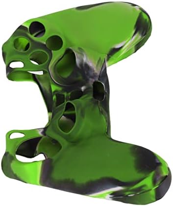 Силиконов калъф JIJO, устойчиви на Хлъзгане, Защитен калъф за захващане с 1 Чифт дръжки за палеца за писалки контролер PS 4 (迷文绿)