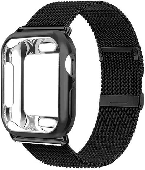 Калъф EEOMOiK + каишка за Apple Watch Band 41 мм 45 мм 44/40 мм 42/38 мм Метална каишка Milanese Loop Гривна-каишка за iWatch