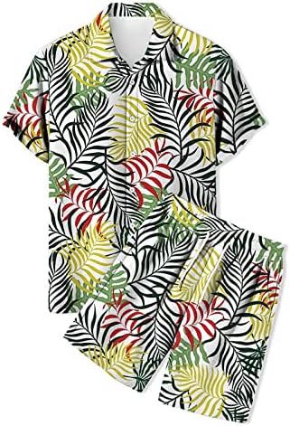 Мъжки ризи и Шорти LOVEELY с принтом Хавайските Пейзажи с къс ръкав и отложным яка, Ежедневна Блуза от две части, Костюм с Къси