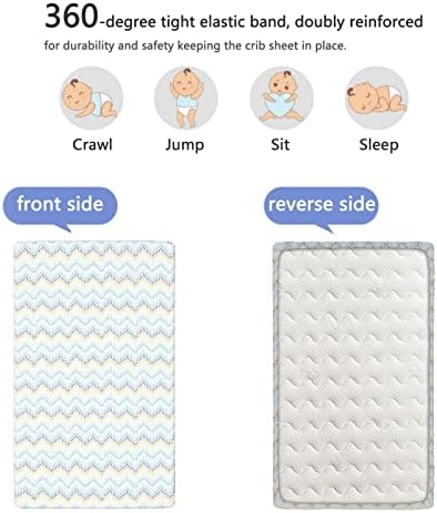 Чаршаф за бебешки легла с вълнообразни тема, Стандартен Чаршаф за матрак за бебешко креватче, Меки и Дишащи Кърпи-Бебешки Кърпи
