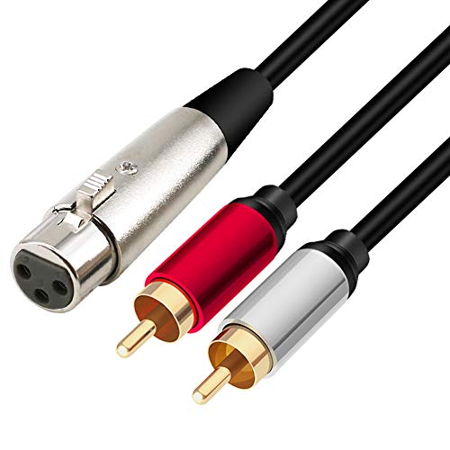 Мвнр йонг qee може XLR съединители за 2RCA мъжки Y сплитер кабел за свързване, 1 XLR съединители 3-пинов, за двойна RCA съединители стерео аудио кабел жак, микрофон смесителен