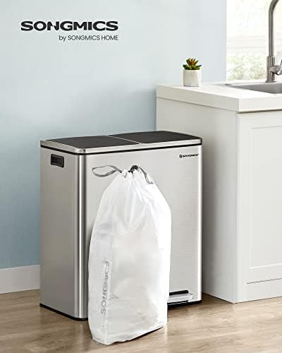 Торби за боклук SONGMICS на съвсем малък, 8-галлоновые торби за боклук, за да Двойни кошчета за боклук с обем 8 или 16 литра, Втулки за боклук,