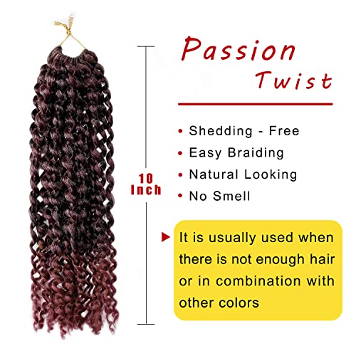 Косата Passion Twist - 1 опаковка, 10-инчов косата с водна вълна, свързани с кука За черни жени, Къса Коса Passion Twist,