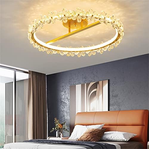Тавана лампа TJLSS в скандинавски стил, Топла Спалня, Трапезария, led Златен тънък тавана лампа (Цвят: D, Размер: D54 * 13 см)